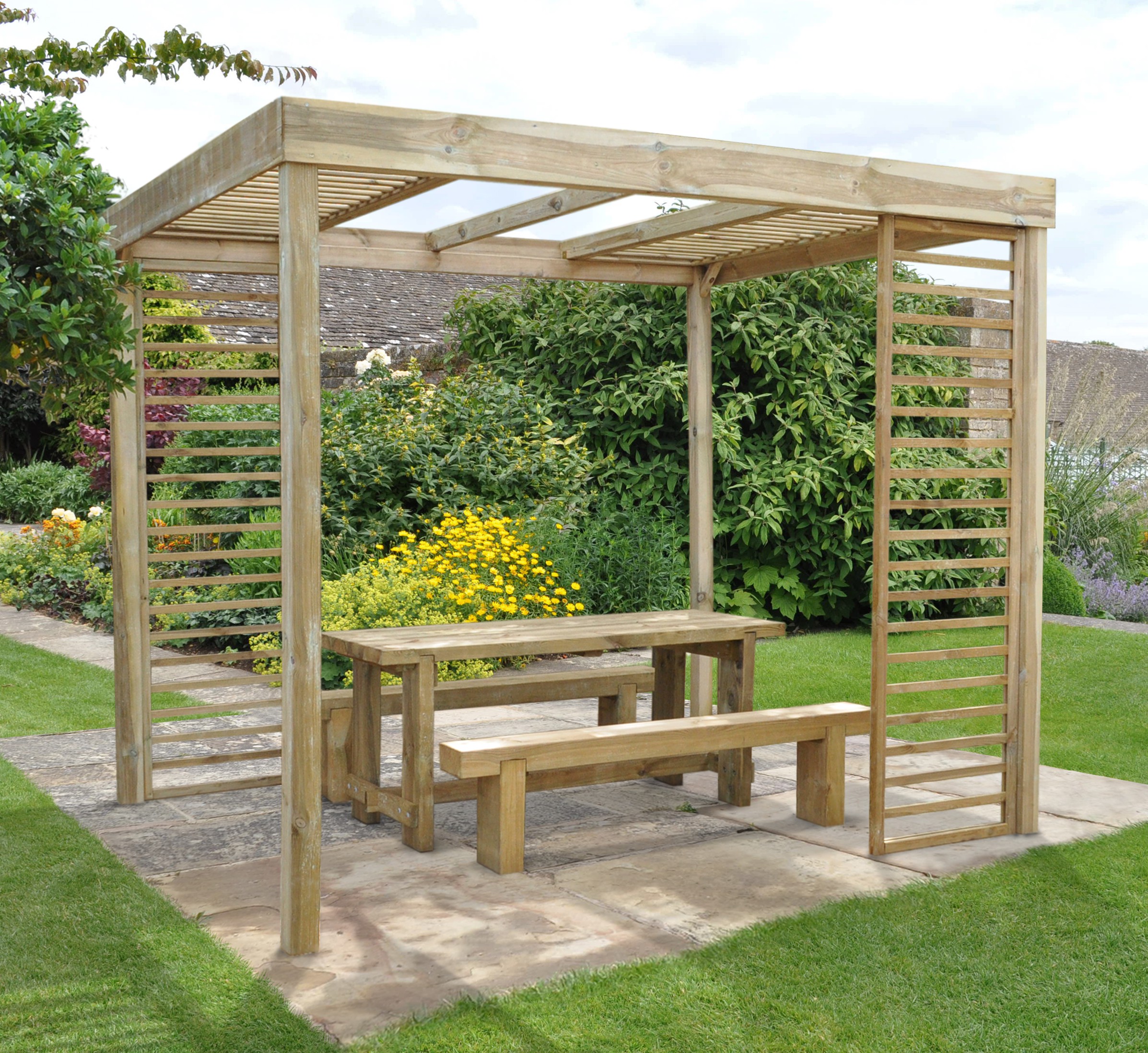 Forest DINPERGHD Dining Pergola with panels HD