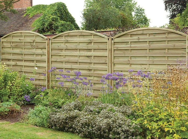 1.8m x 1.8m Pressure Treated Decorative Europa Domed Fence Panel - Pack of 3 (Home Delivery)