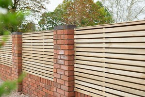 1.8m x 0.9m Pressure Treated Contemporary Double Slatted Fence Panel - Pack of 3 (Home Delivery)
