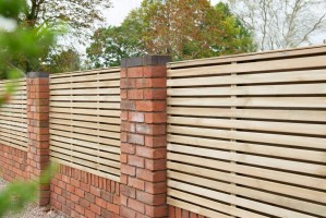 Forest VENHHM4PK3HD 1.8m x 1.2m Pressure Treated Contemporary Double Slatted Fence Panel - Pack of 3 (Home Delivery)