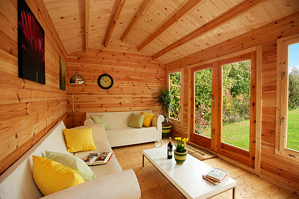 Alderley log cabin interior