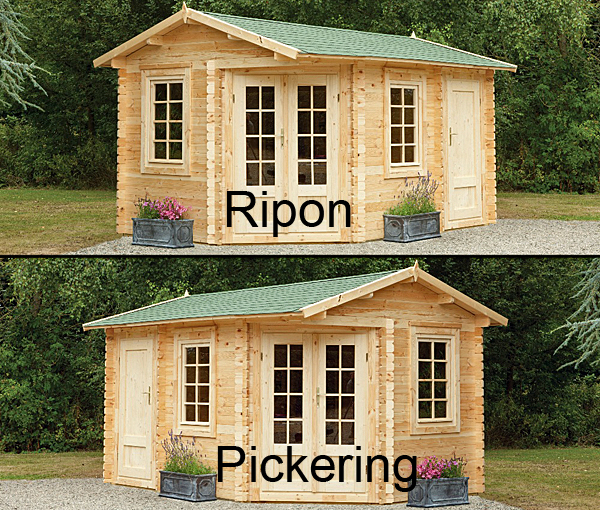 Ripon and Pickering log cabins