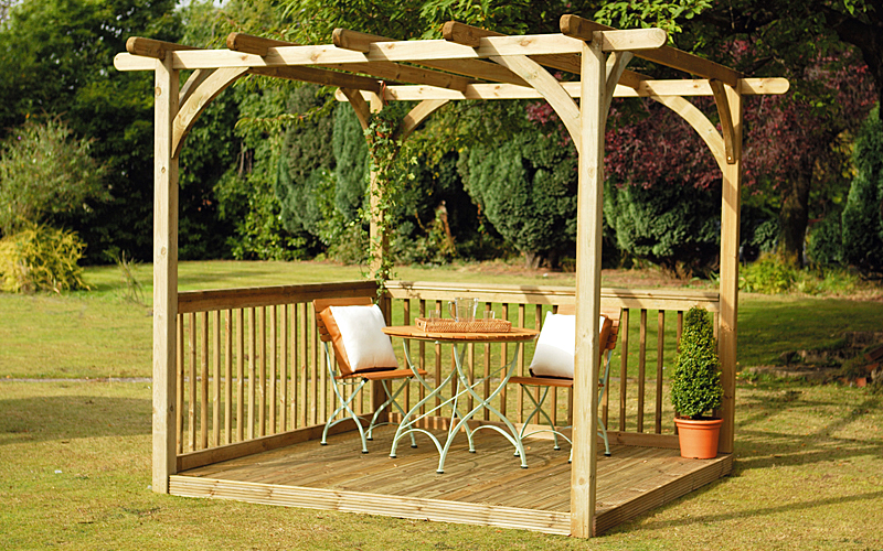 Forest Garden Ultima pergola with decking