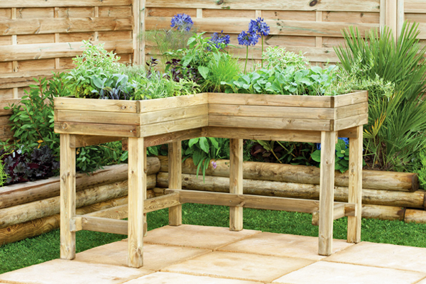 Corner table planter