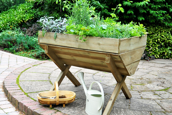 Kitchen garden trough planter