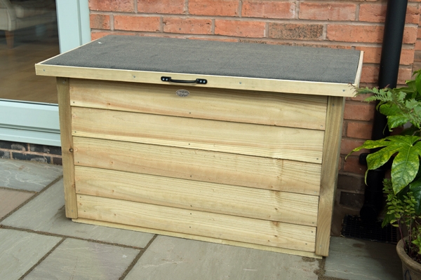 Pressure-treated garden storage box