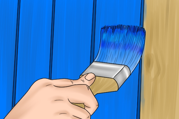 Painting shed blue