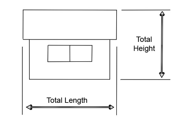 Diagram showing shed floor area