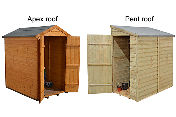 Apex and pent roof sheds