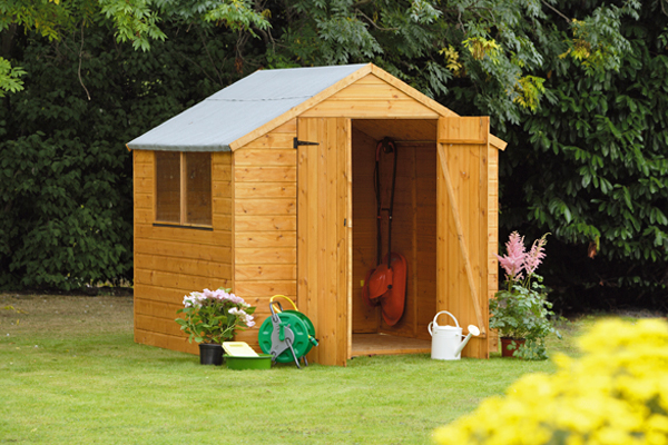Dip-treated shed in garden