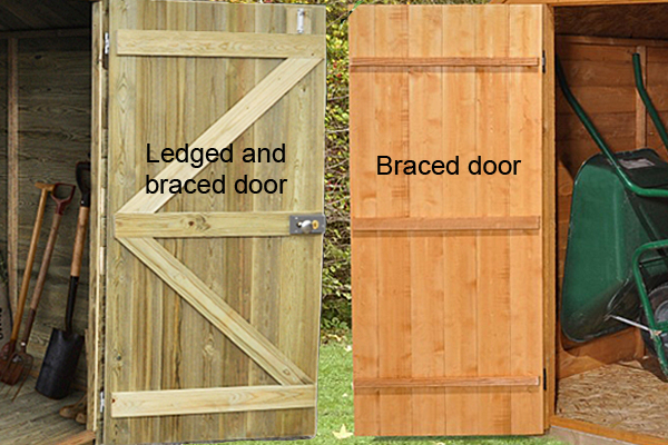 Sheds with ledged and braced door and braced door