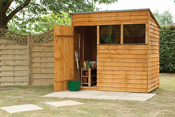 Shed next to pathway