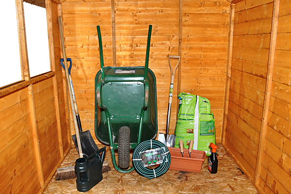 Shiplap shed interior