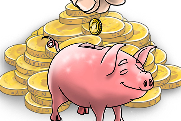 Piggybank denoting saving money