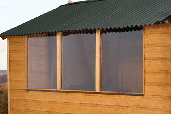 Shed with three styrene windows 